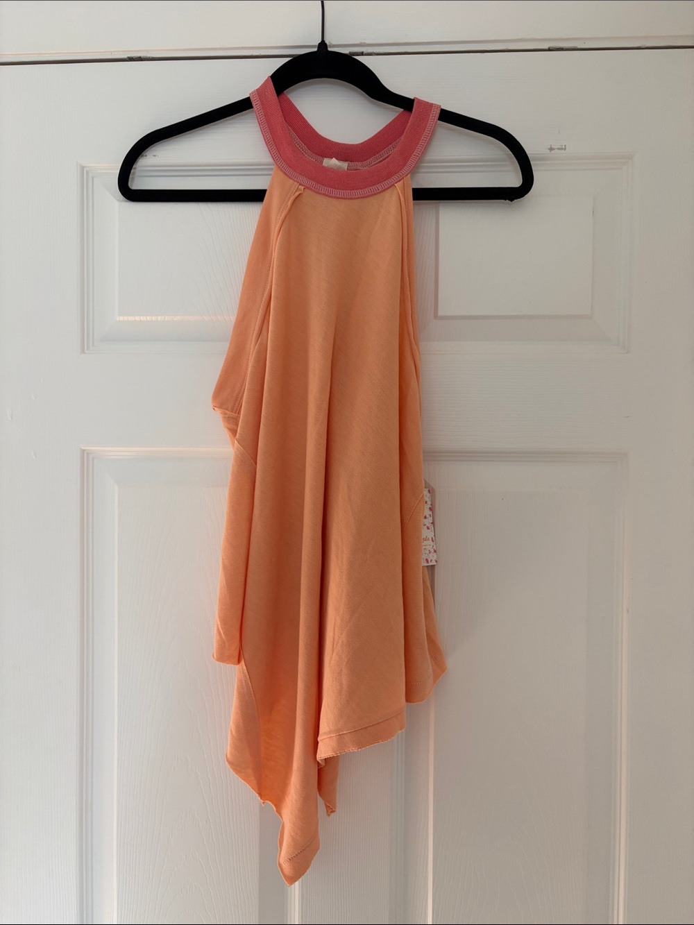 NWT • FREE PEOPLE Coral Tank with Pink Ribbed Halter